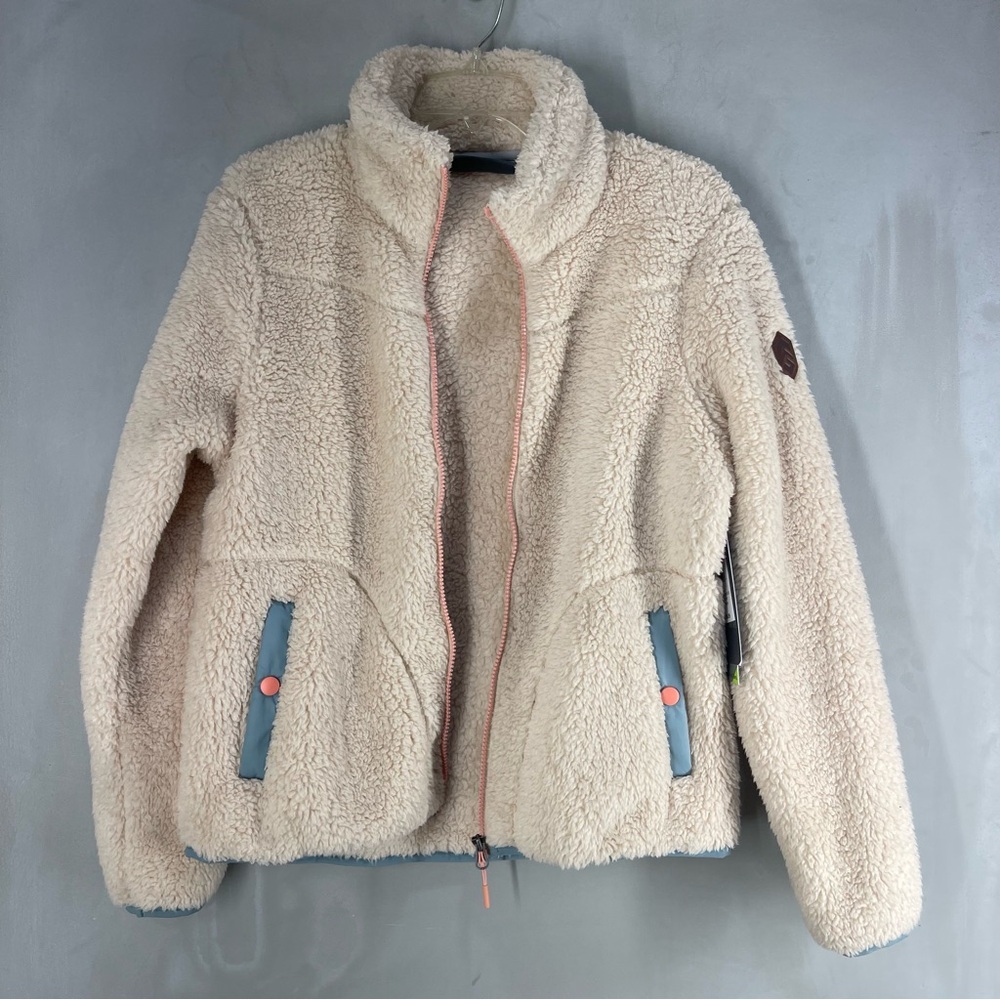 Free country sherpa butter pile Cozy Cream Sherpa Fleece Jacket Contrast Trim - Picture 7 of 10